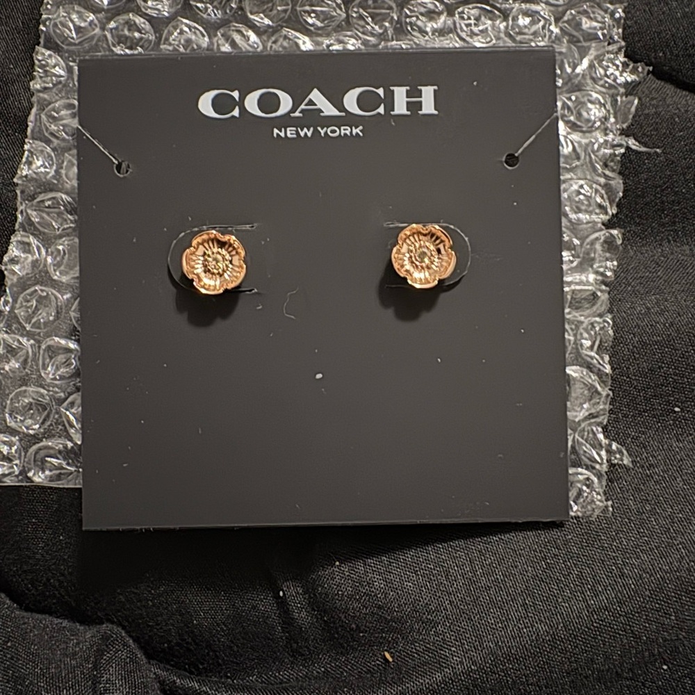 Coach Floral Rose Gold Earrings